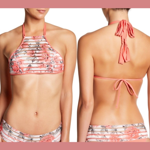 NEW Isabella Rose 'Rose' High Halter Bikini Top‎ M - Picture 1 of 12